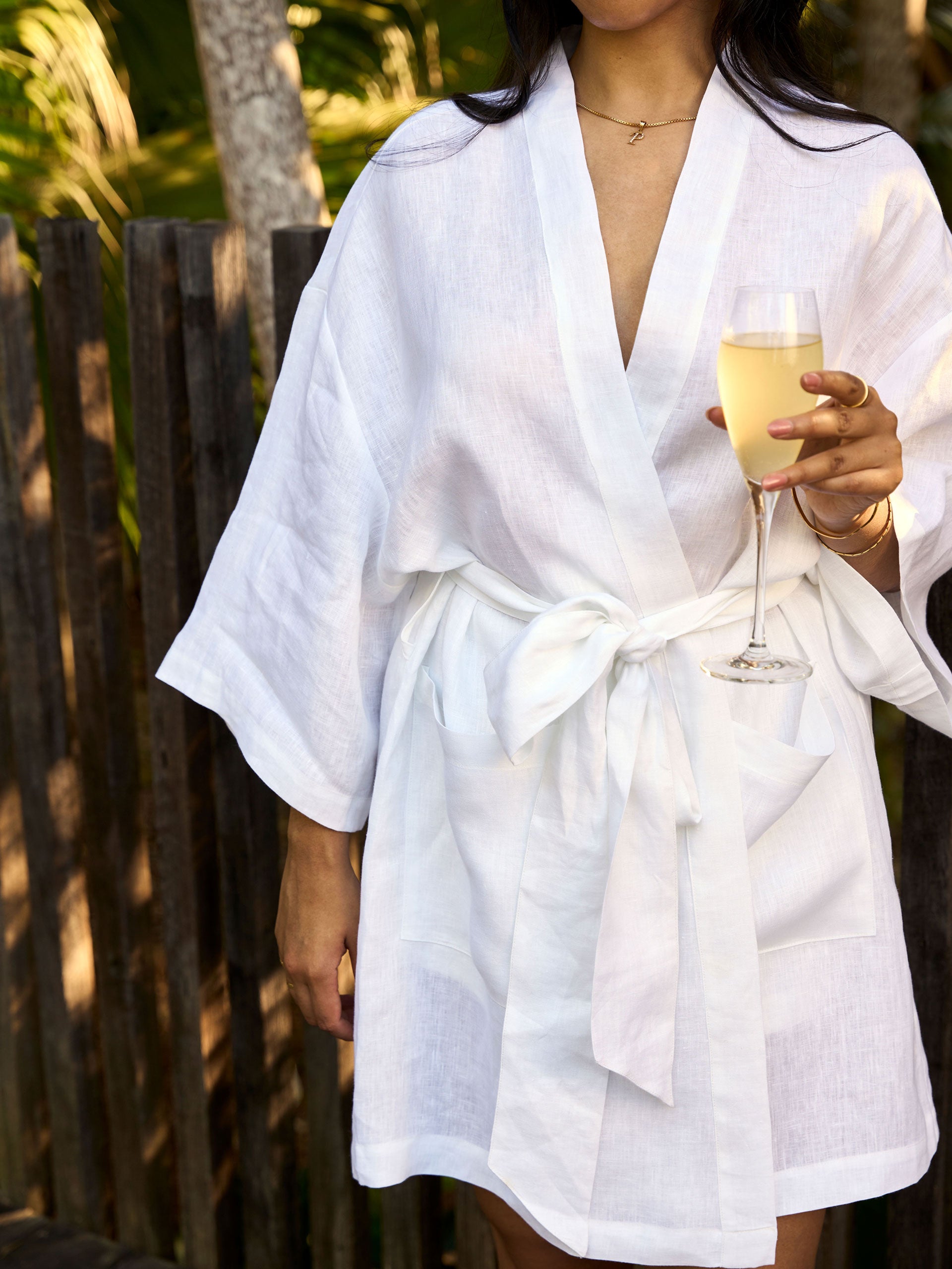 Nimes White Short Robe
