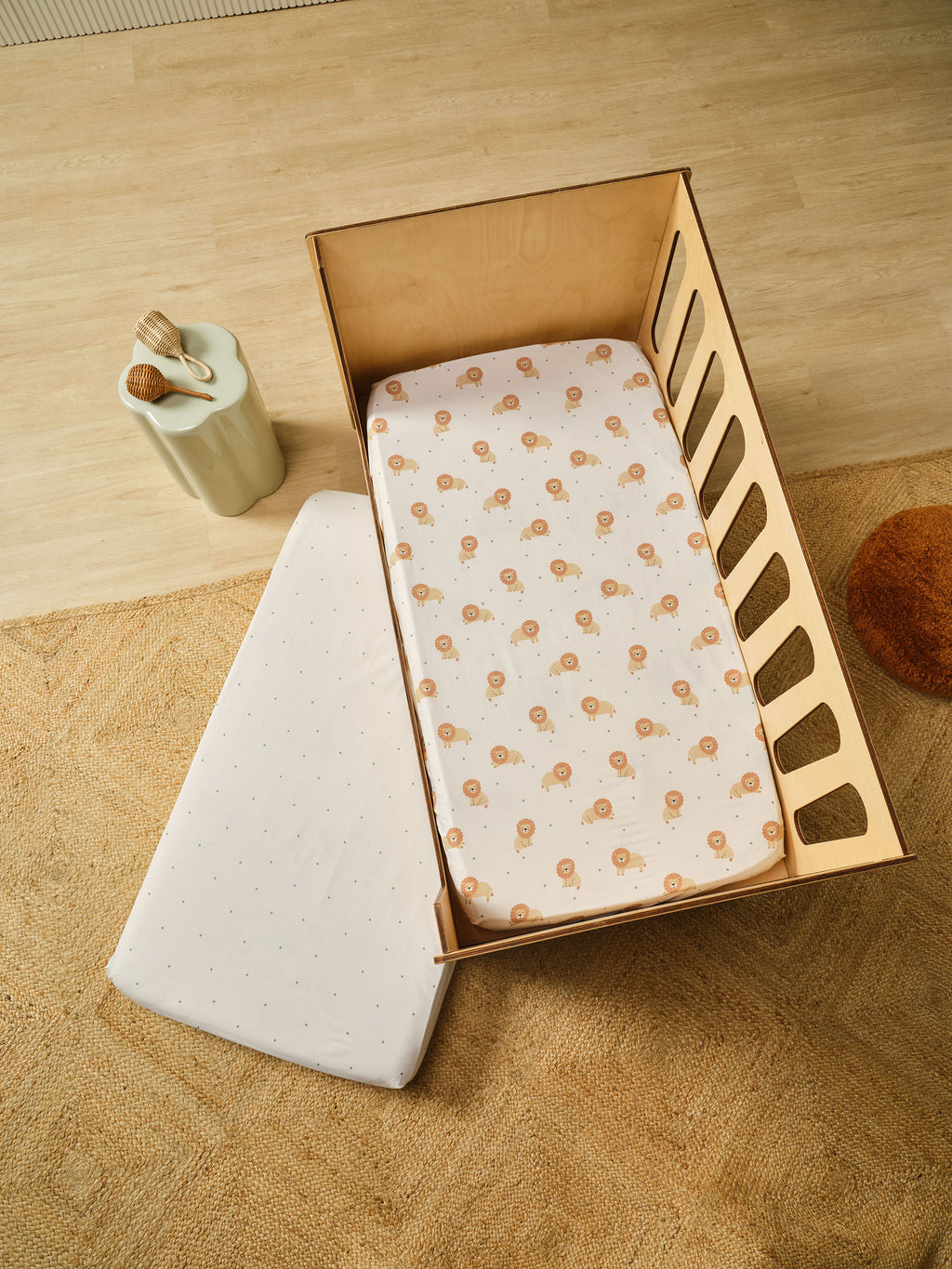 Cat Nap 2-Piece Cot Fitted Sheet Set