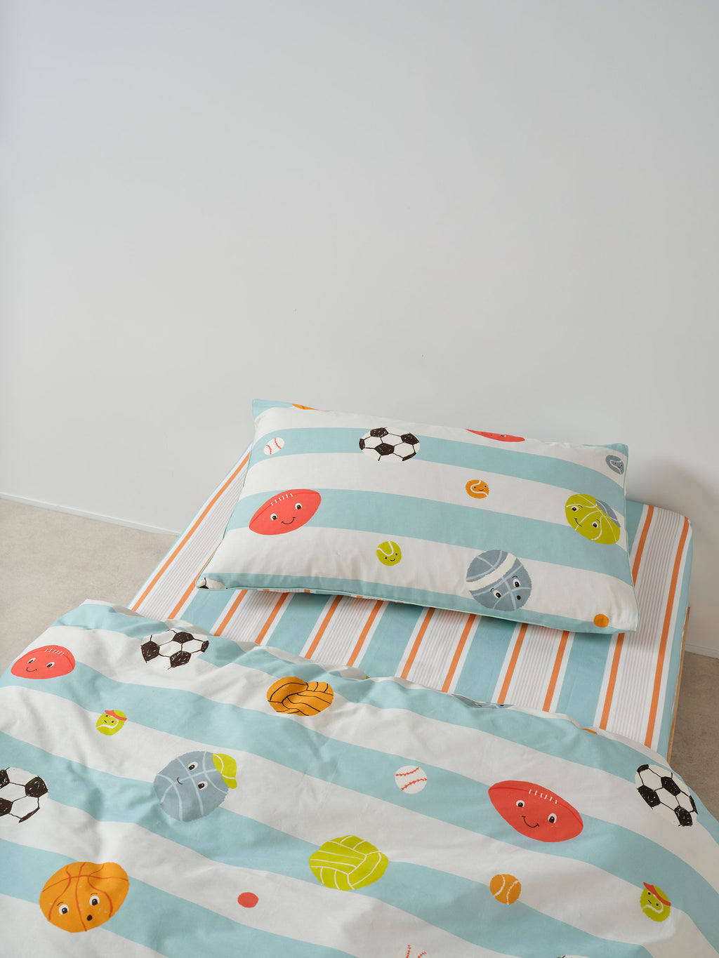 Sailor Stripe Blue Fitted Sheet + Pillowcase Set