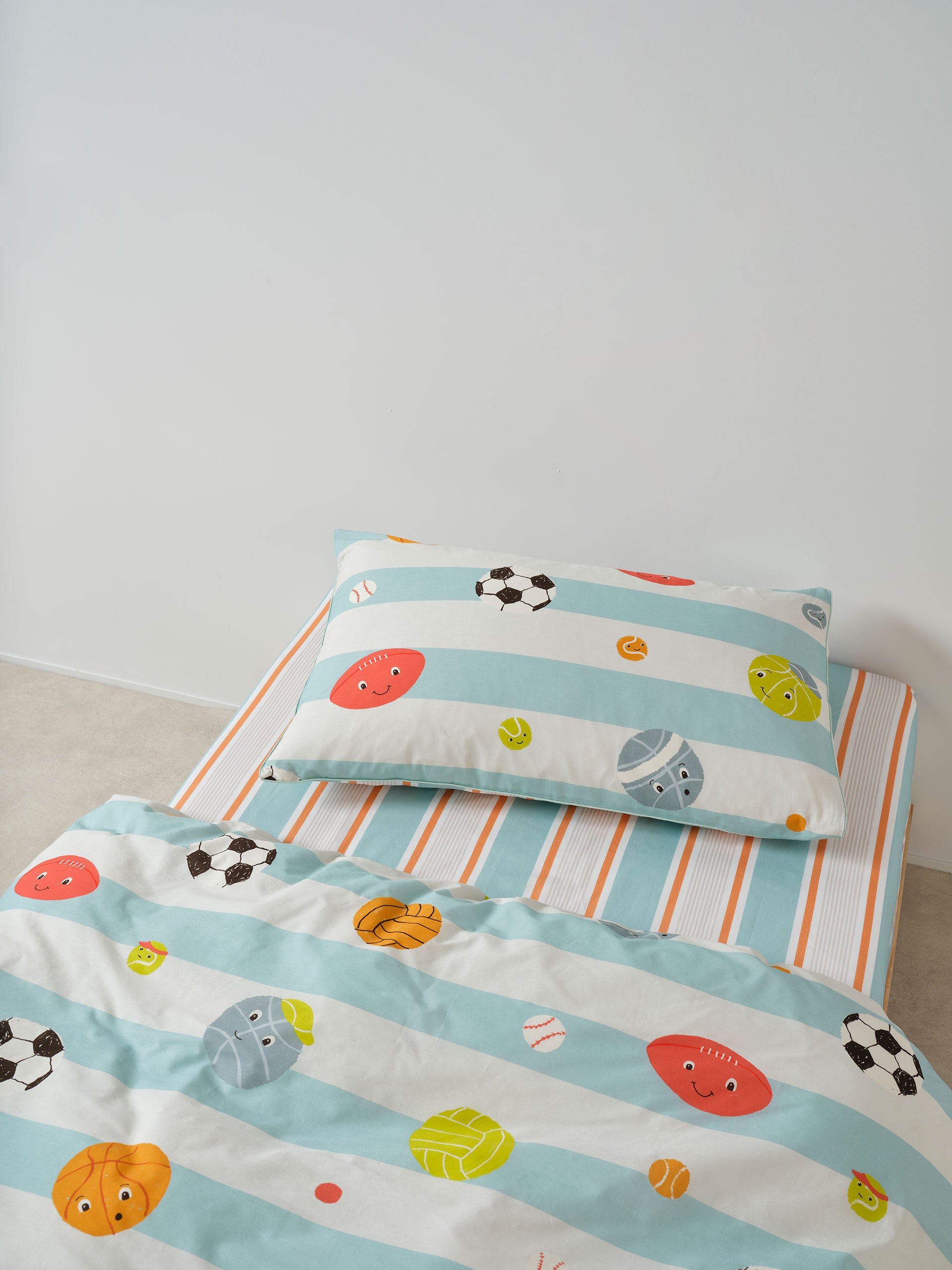 Sailor Stripe Blue Fitted Sheet + Pillowcase Set