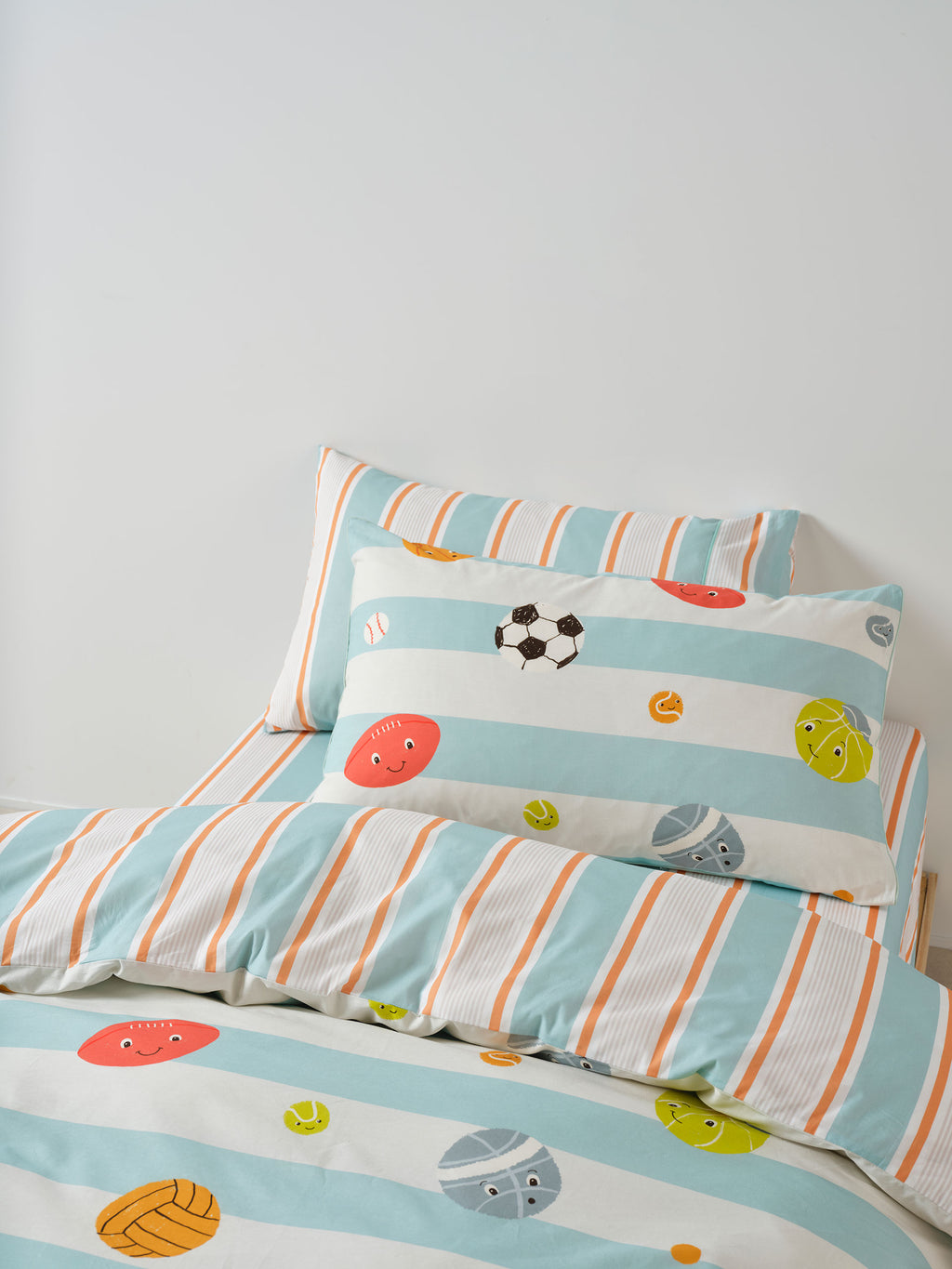 Sailor Stripe Blue Fitted Sheet + Pillowcase Set