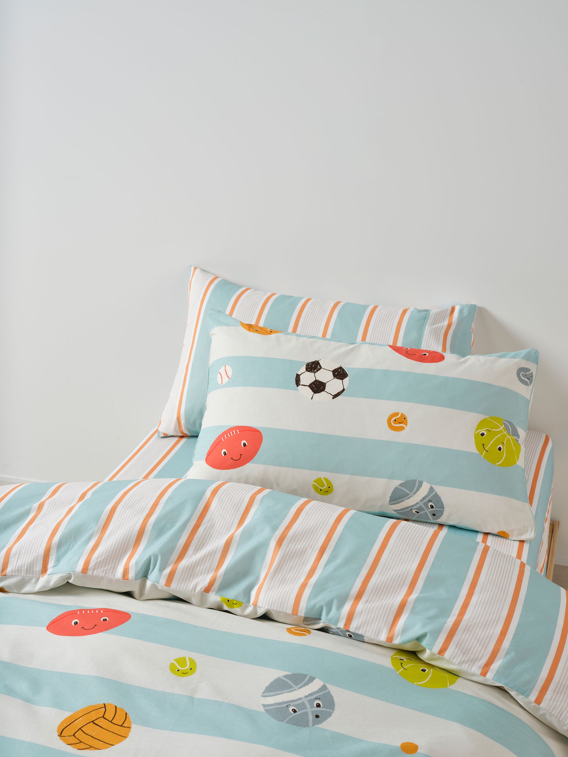 Sailor Stripe Blue Fitted Sheet + Pillowcase Set