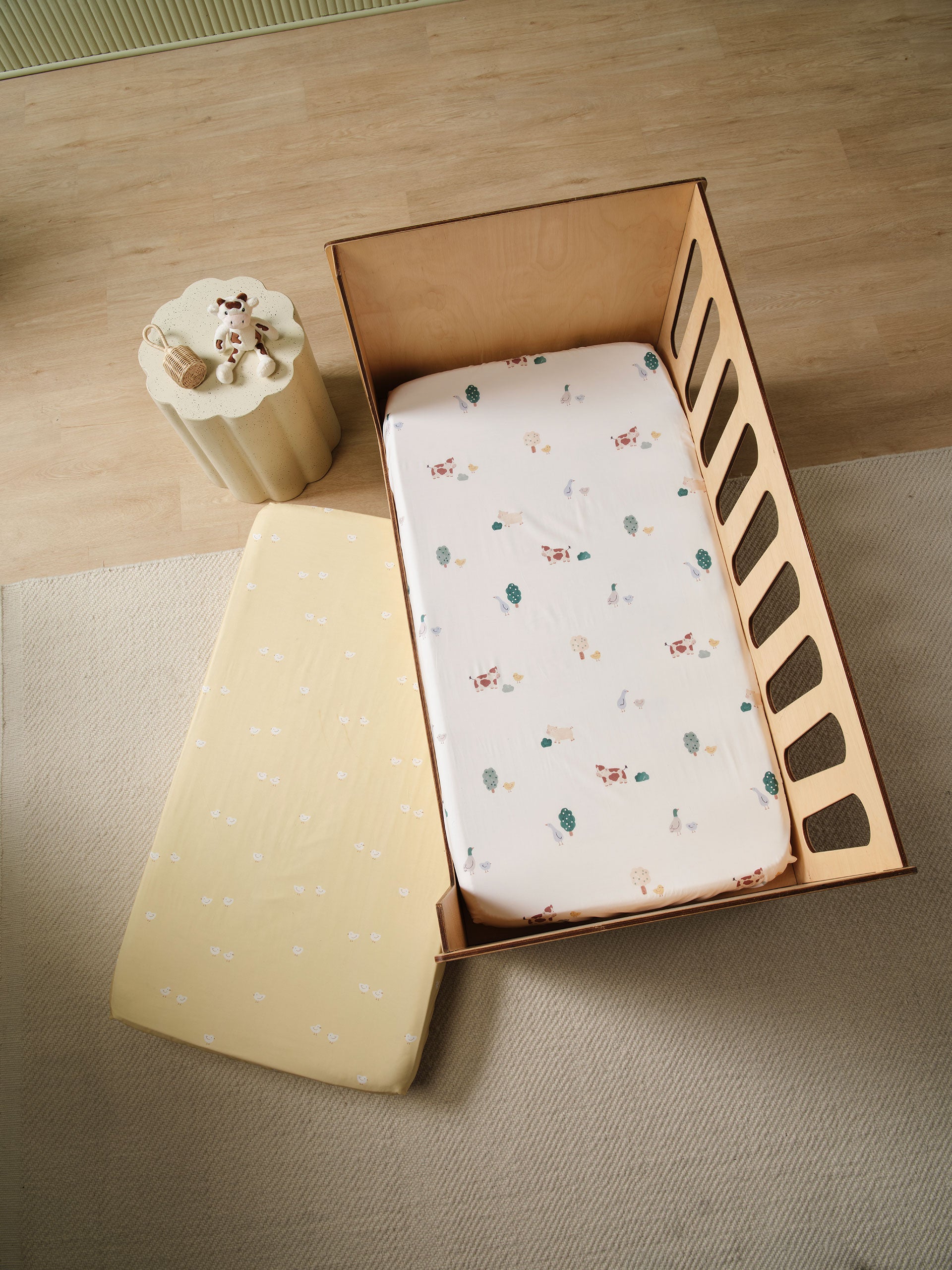 Mini Farm 2-Piece Cot Fitted Sheet Set