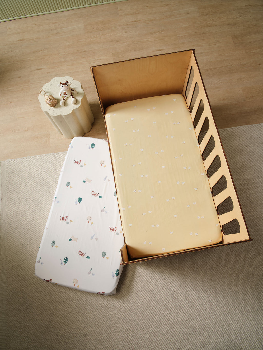 Mini Farm 2-Piece Cot Fitted Sheet Set