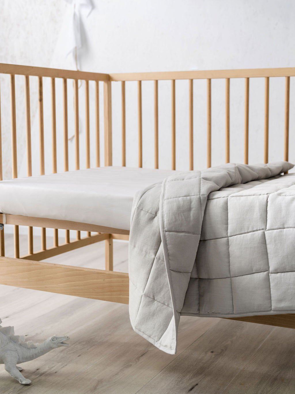 Nimes Pale Grey Cot Coverlet