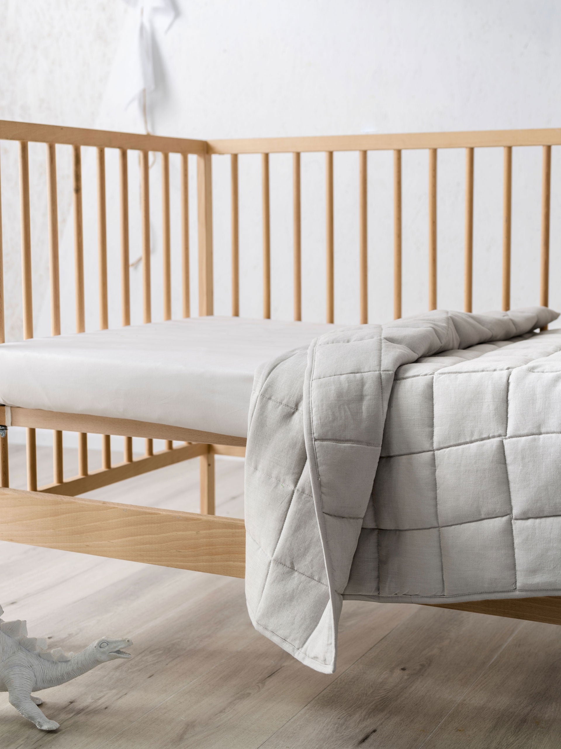 Nimes Pale Grey Cot Coverlet