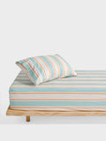 Sailor Stripe Blue Fitted Sheet + Pillowcase Set