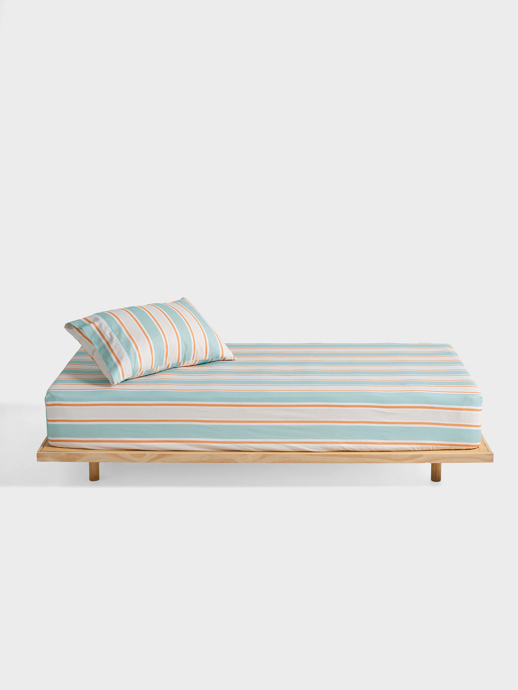 Sailor Stripe Blue Fitted Sheet + Pillowcase Set
