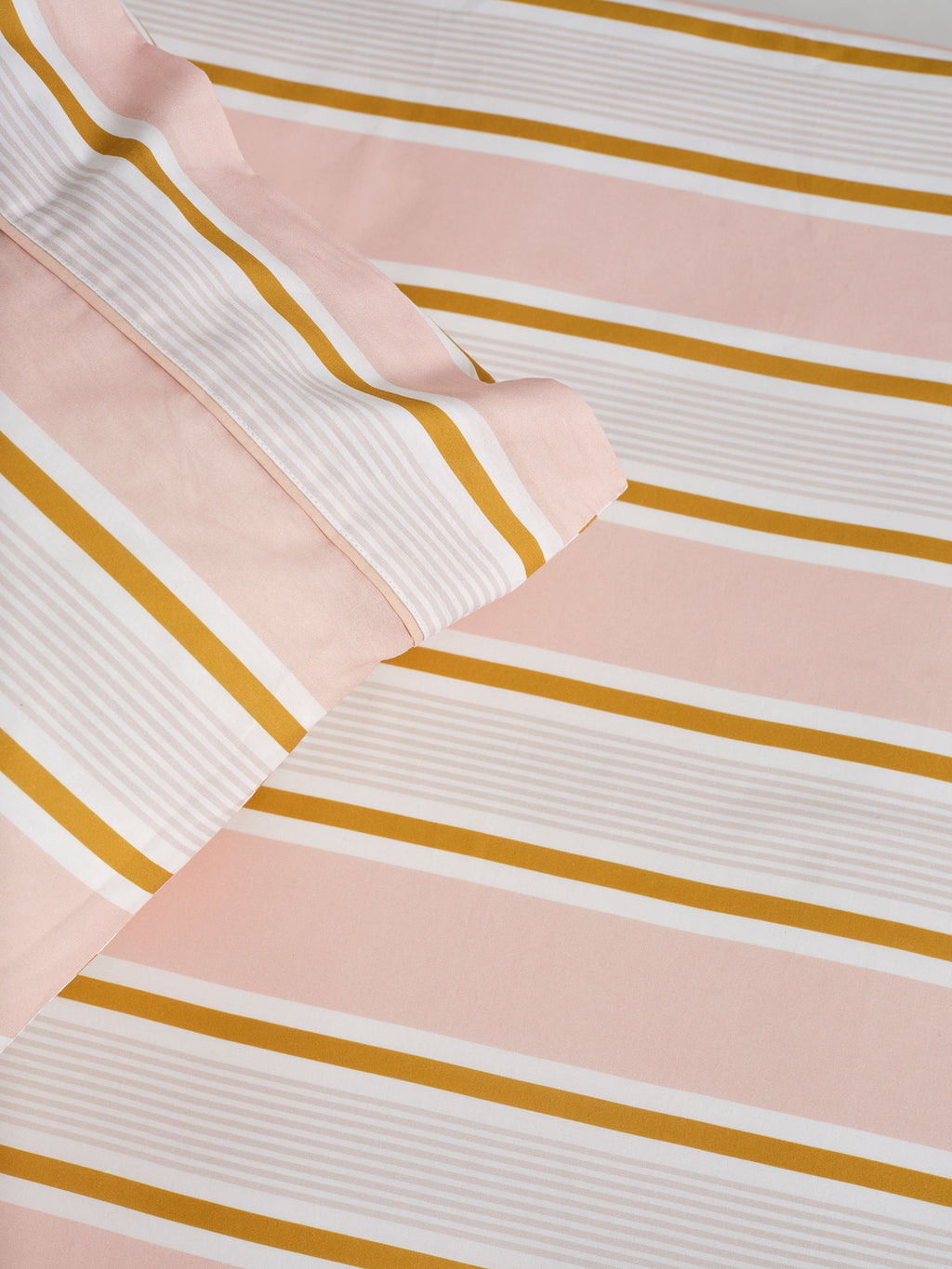 Sailor Stripe Pink Fitted Sheet + Pillowcase Set