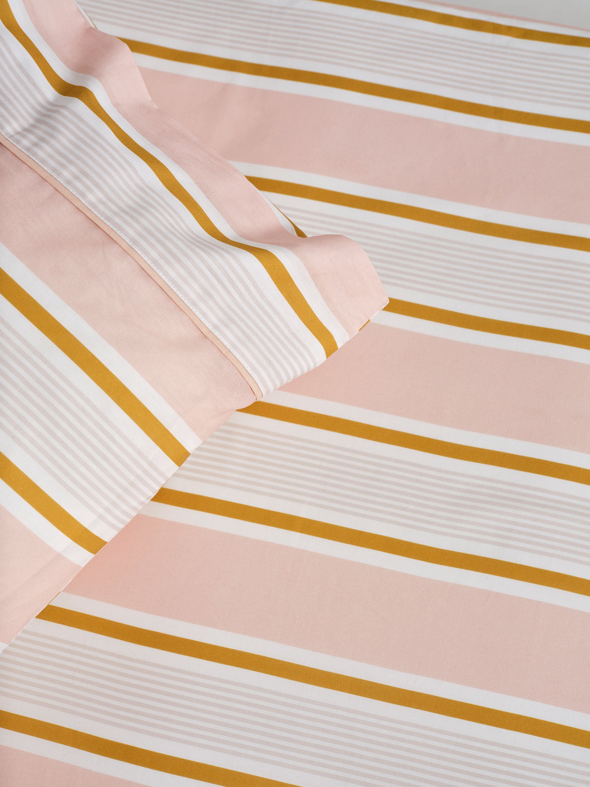 Sailor Stripe Pink Fitted Sheet + Pillowcase Set