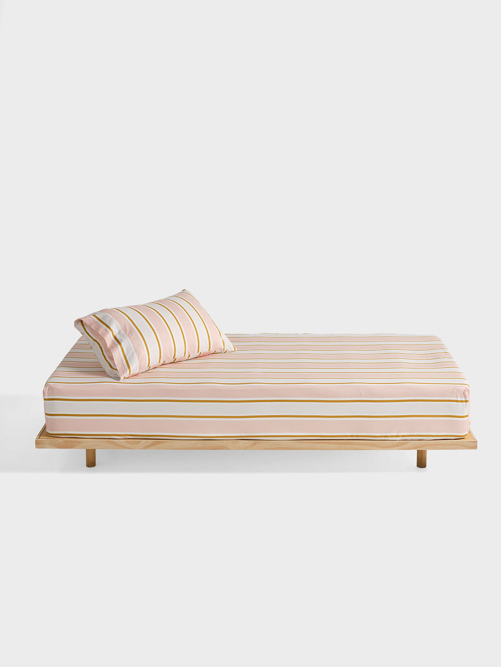 Sailor Stripe Pink Fitted Sheet + Pillowcase Set