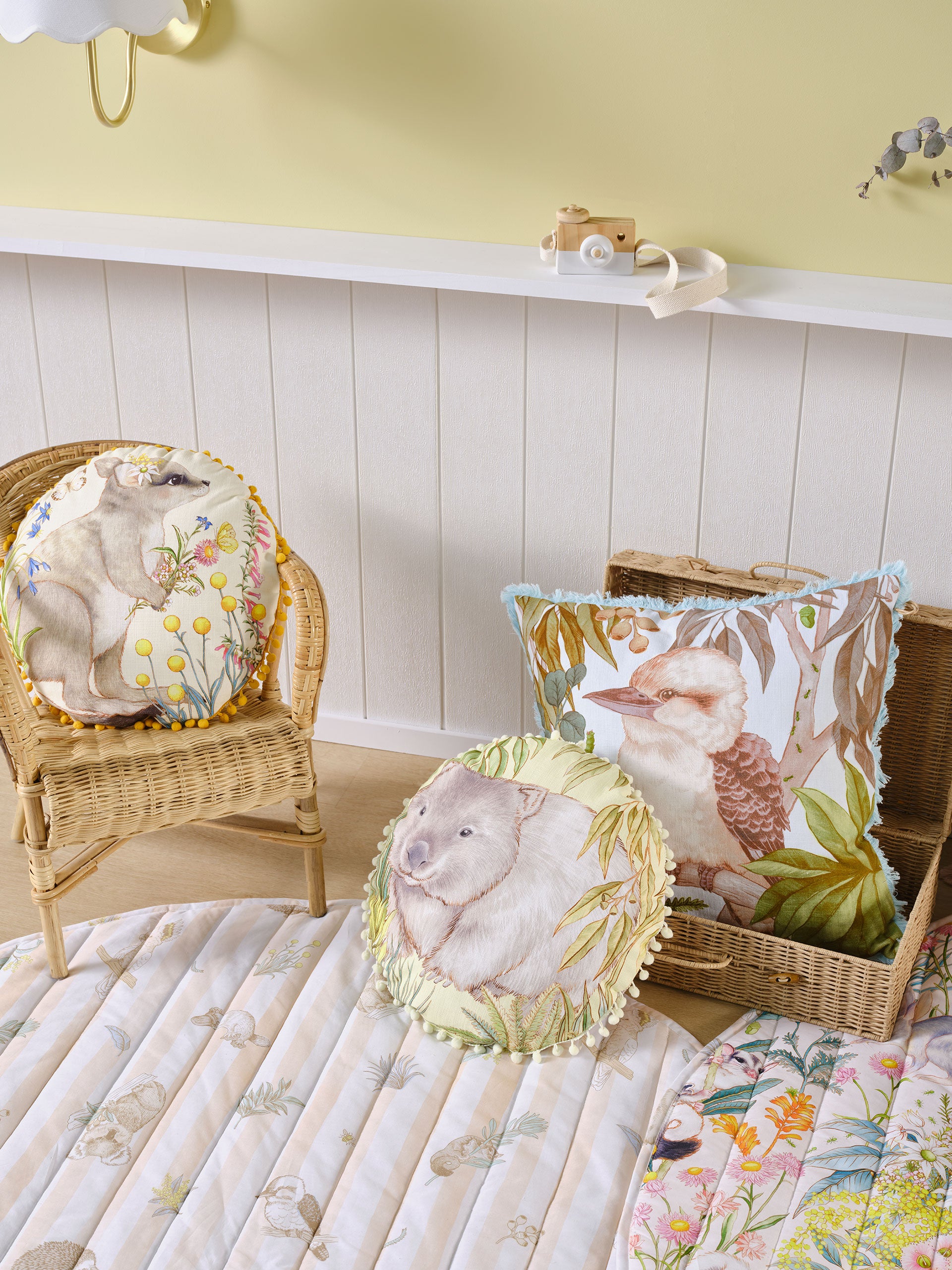 William Wombat Cushion 40cm Round