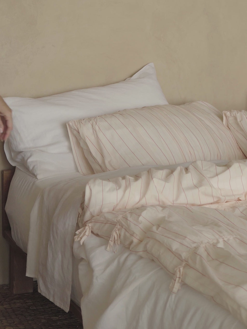 Layla Stripe Blush Quilt Cover Set