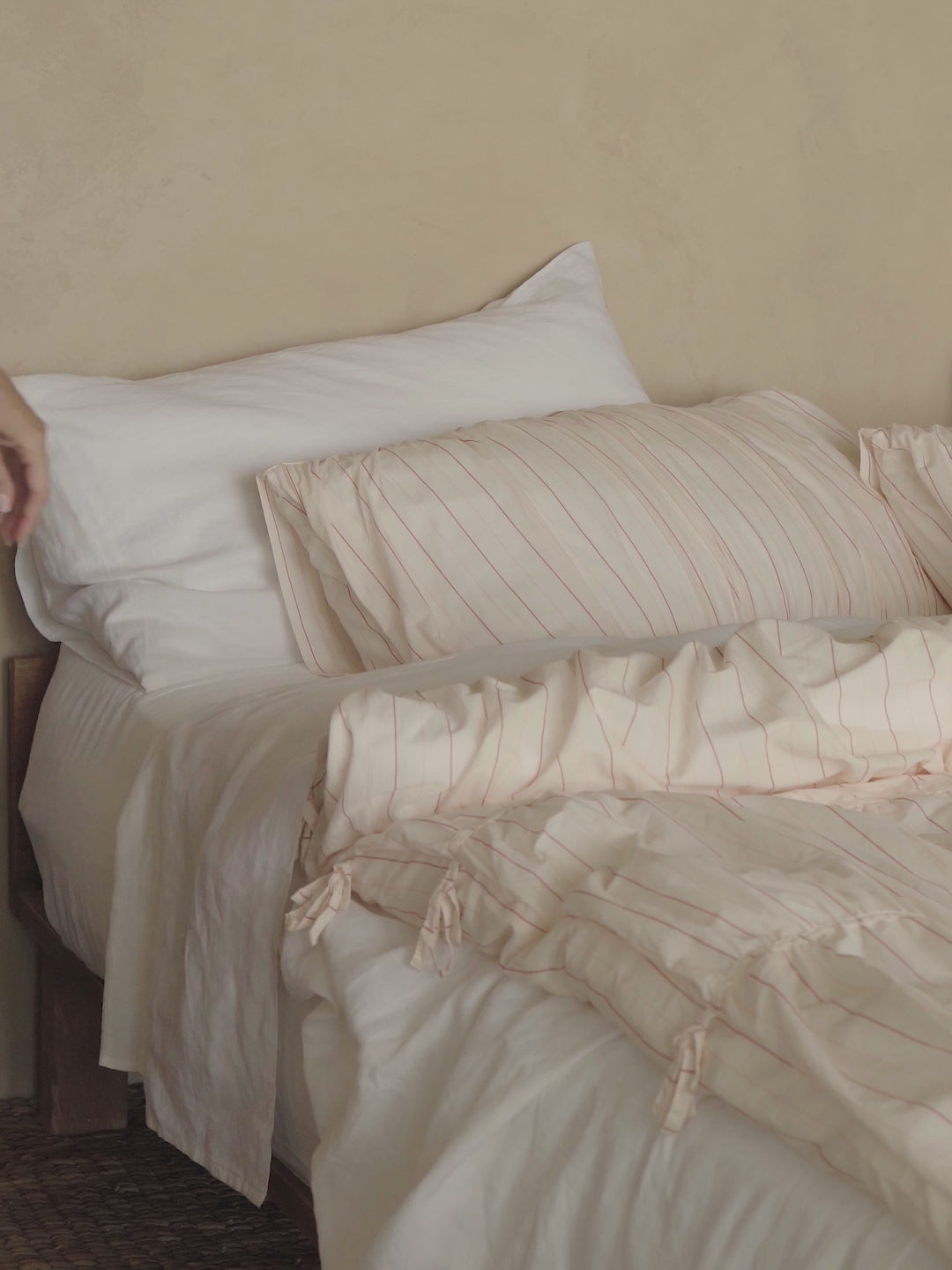 Layla Stripe Blush Quilt Cover Set