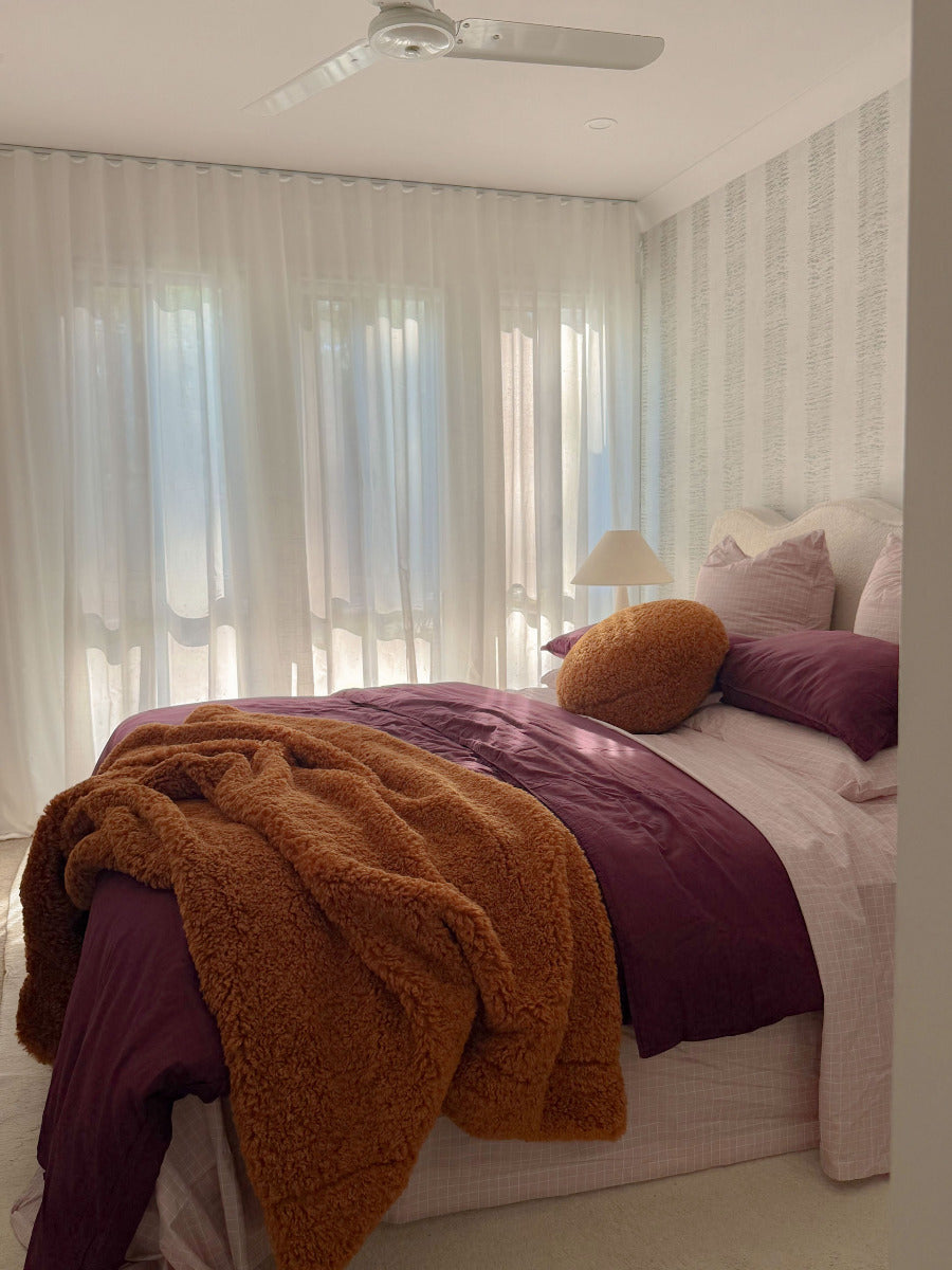 Surf Wash Plum Quilt Cover Set