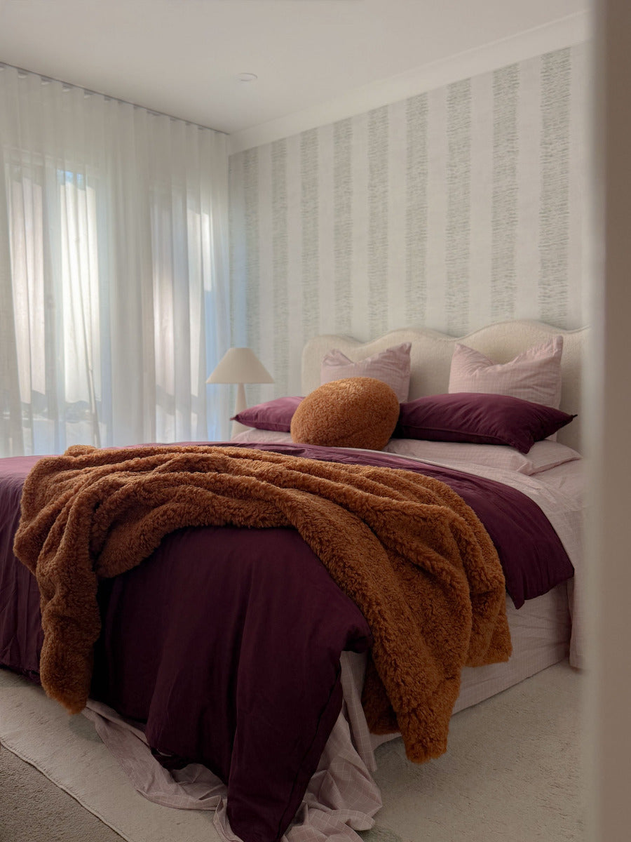 Surf Wash Plum Quilt Cover Set