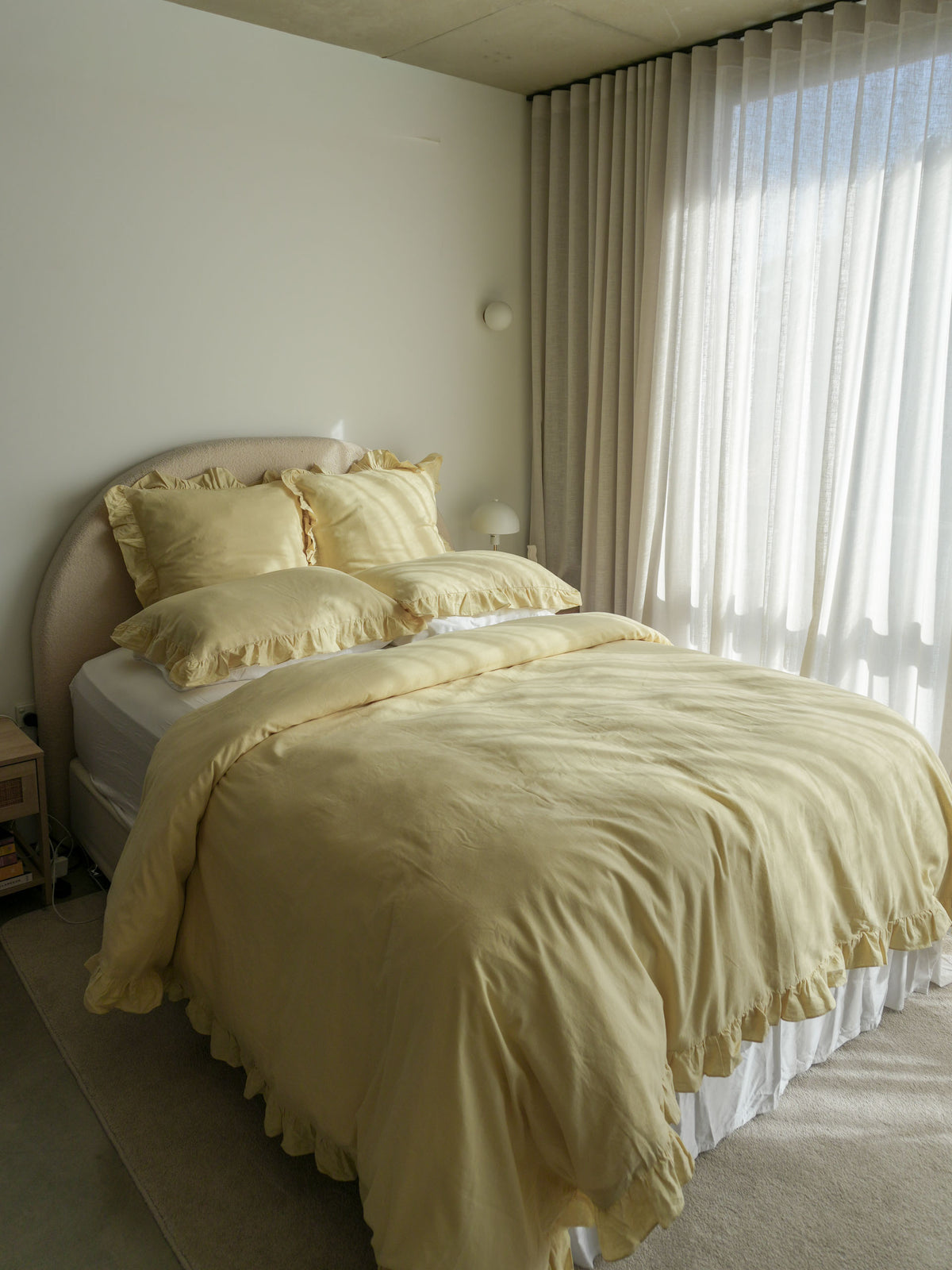 Vintage Ruffle Wheat Quilt Cover Set