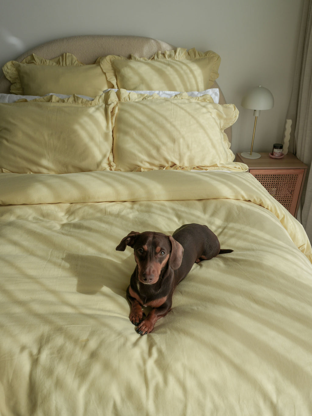 Vintage Ruffle Wheat Quilt Cover Set