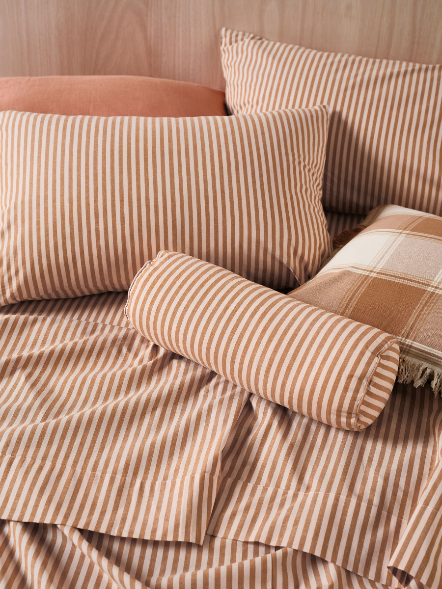 Classic Stripe Nutmeg Bolster 40x15cm