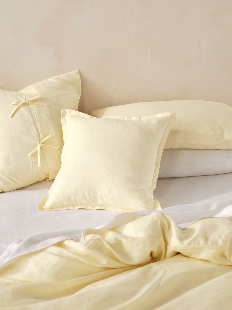 Nimes Lemon Tailored Cushion 48x48cm
