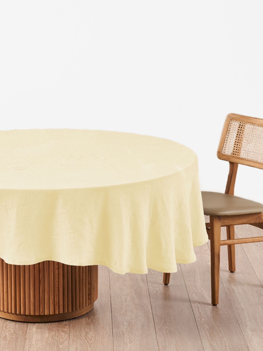 Nimes Lemon Round Tablecloth