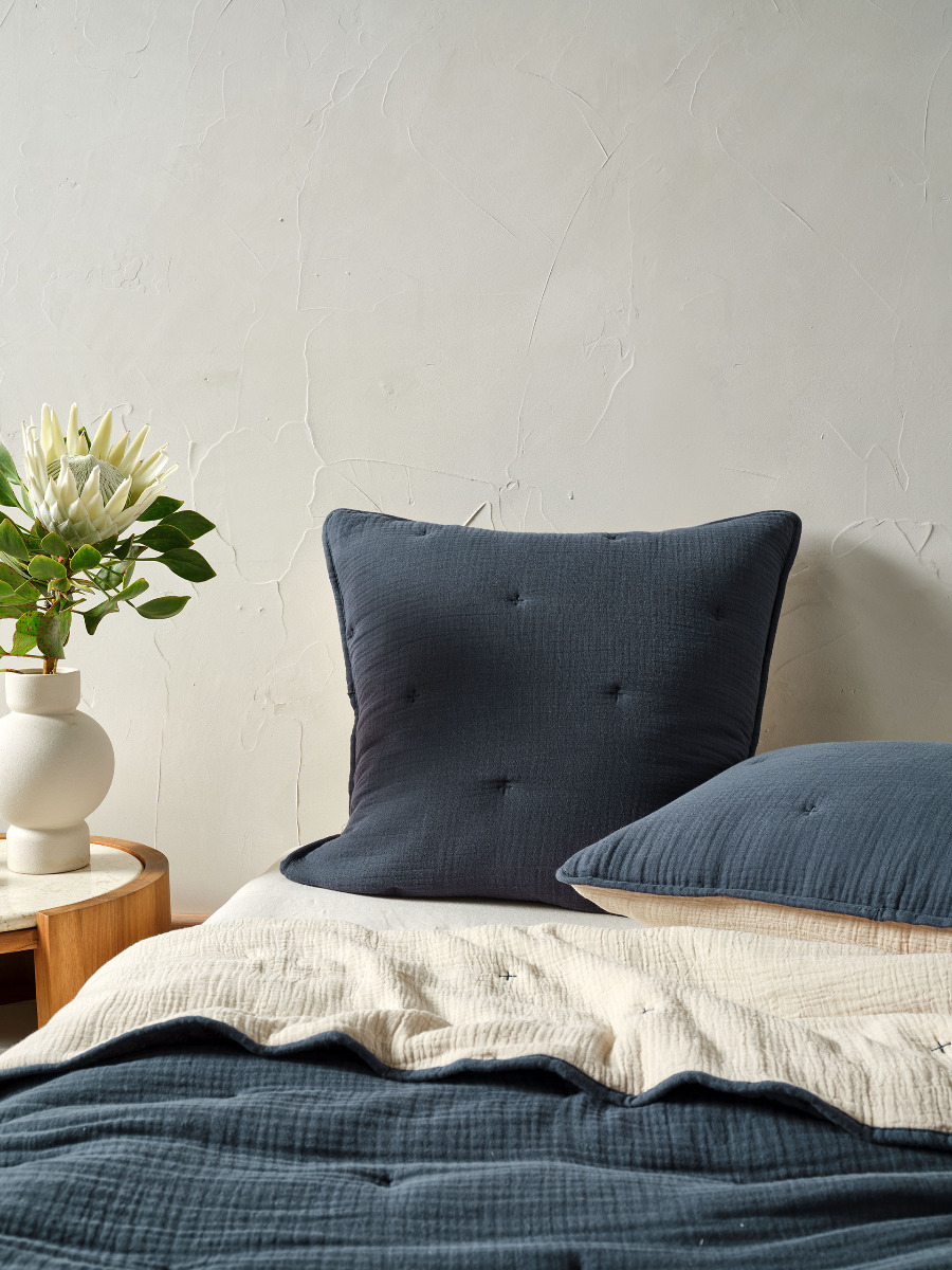 Somerset Navy European Pillowcase