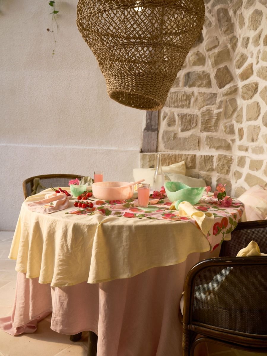 Nimes Lemon Round Tablecloth