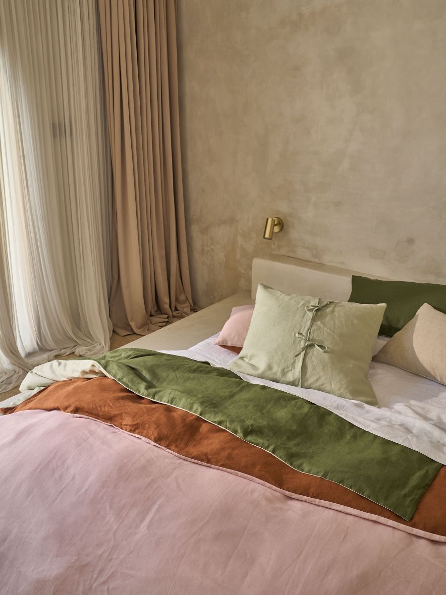 Nimes Moss-Wasabi Linen Duet Quilt Cover Set