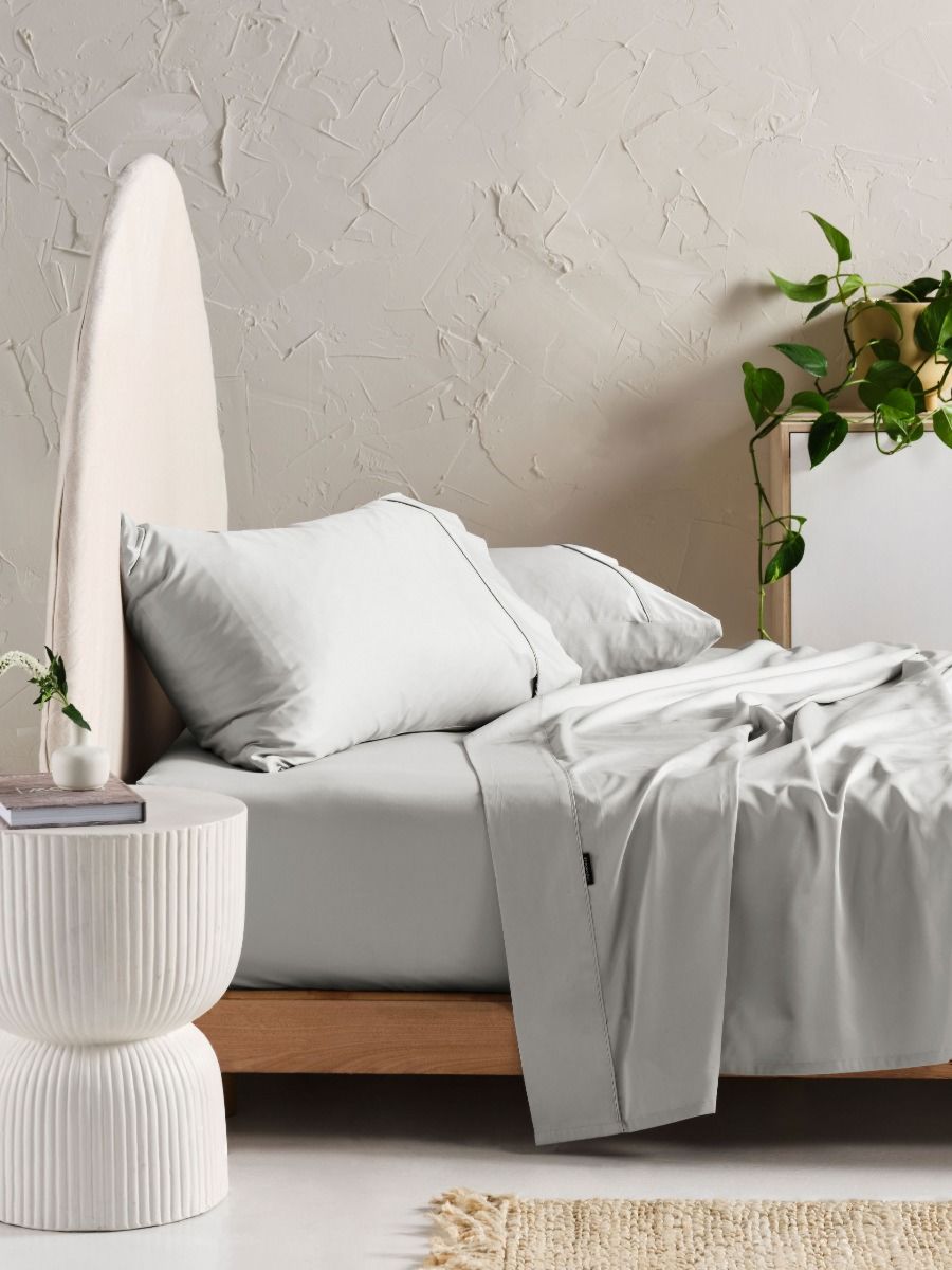500TC Grey Cotton Sateen Sheet Set