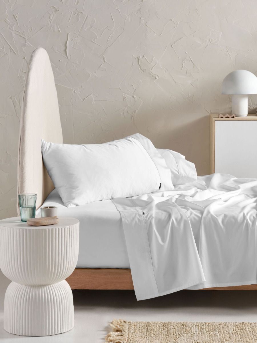500TC White Cotton Sateen Sheet Set