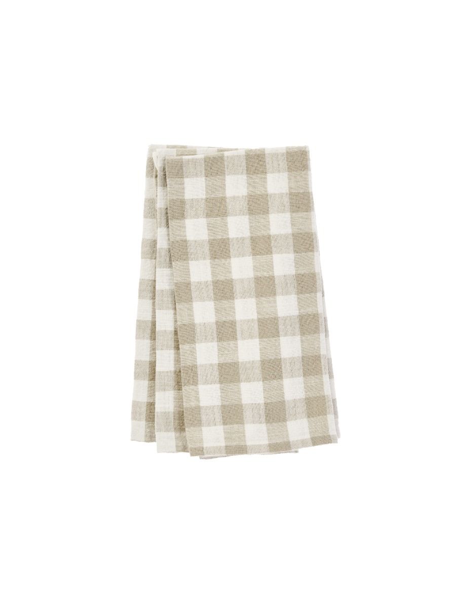 Check Beige 3-Piece Tea Towel Set