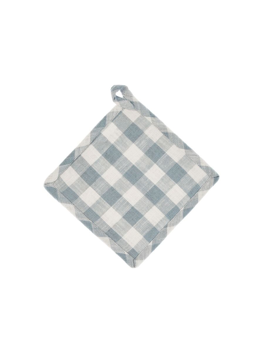 Check Light Blue Pot Holder