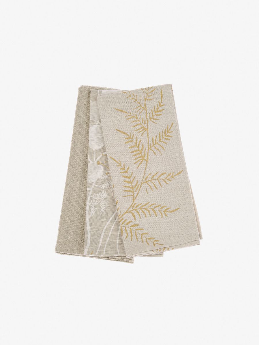 Nellie Natural 3-Piece Tea Towel Set