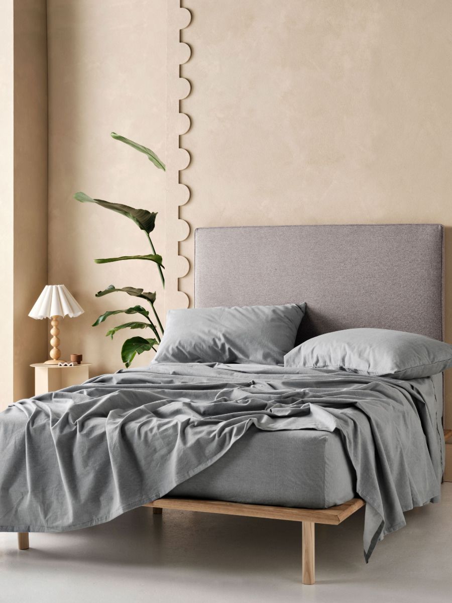 Flannelette Slate Plain-Dyed Sheet Set
