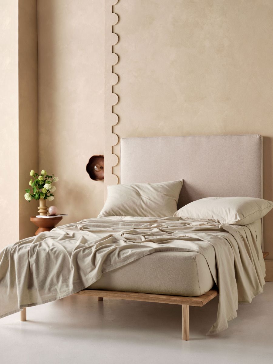 Flannelette Taupe Plain-Dyed Sheet Set