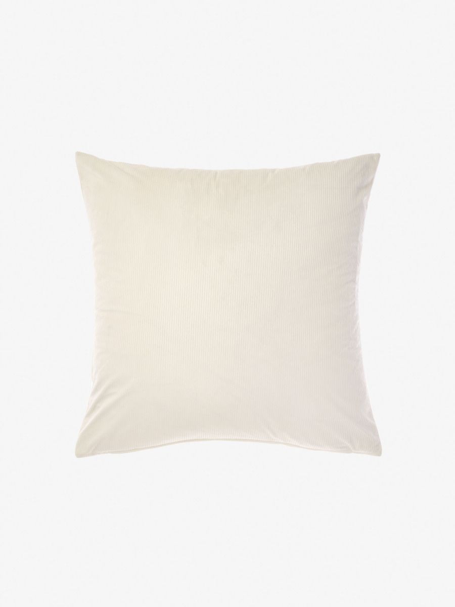 Velvet Ribbed Cream Cushion 60x60cm