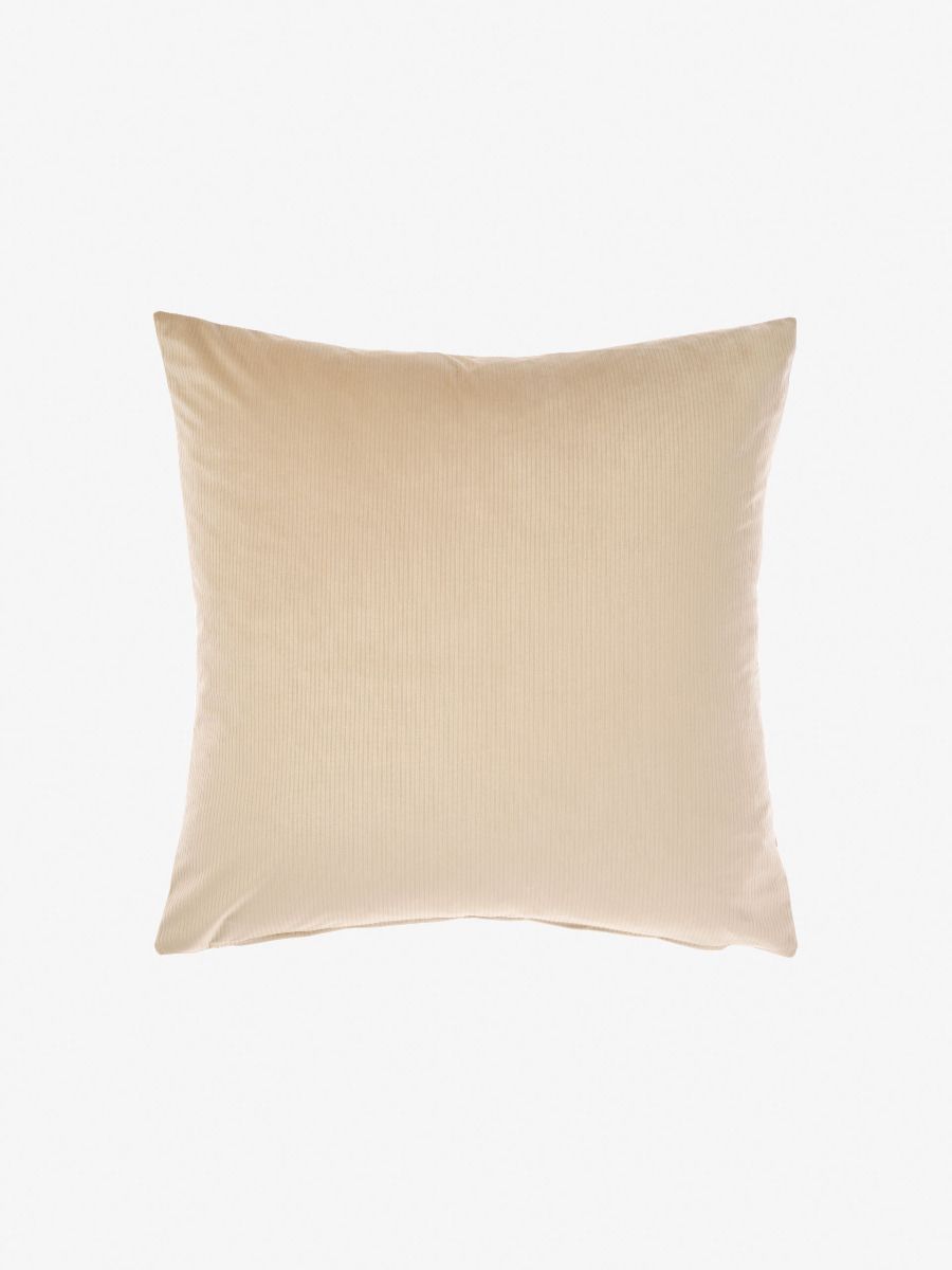 Velvet Ribbed Taupe Cushion 60x60cm