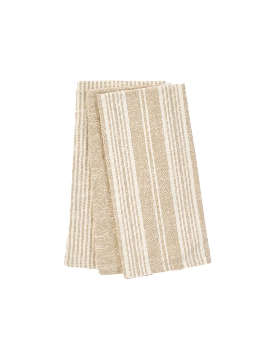 Bayern Stripe Beige 3-Piece Tea Towel Set