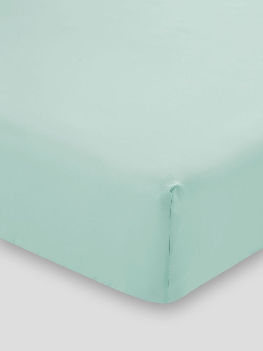 300TC Cotton Sateen Fitted Sheet 50cm - Mint