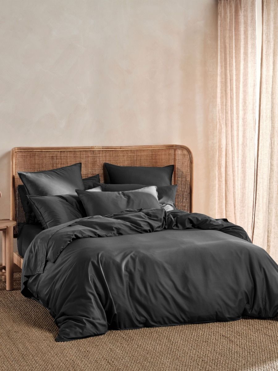 Nara Bamboo Cotton Charcoal Quilt Cover Set