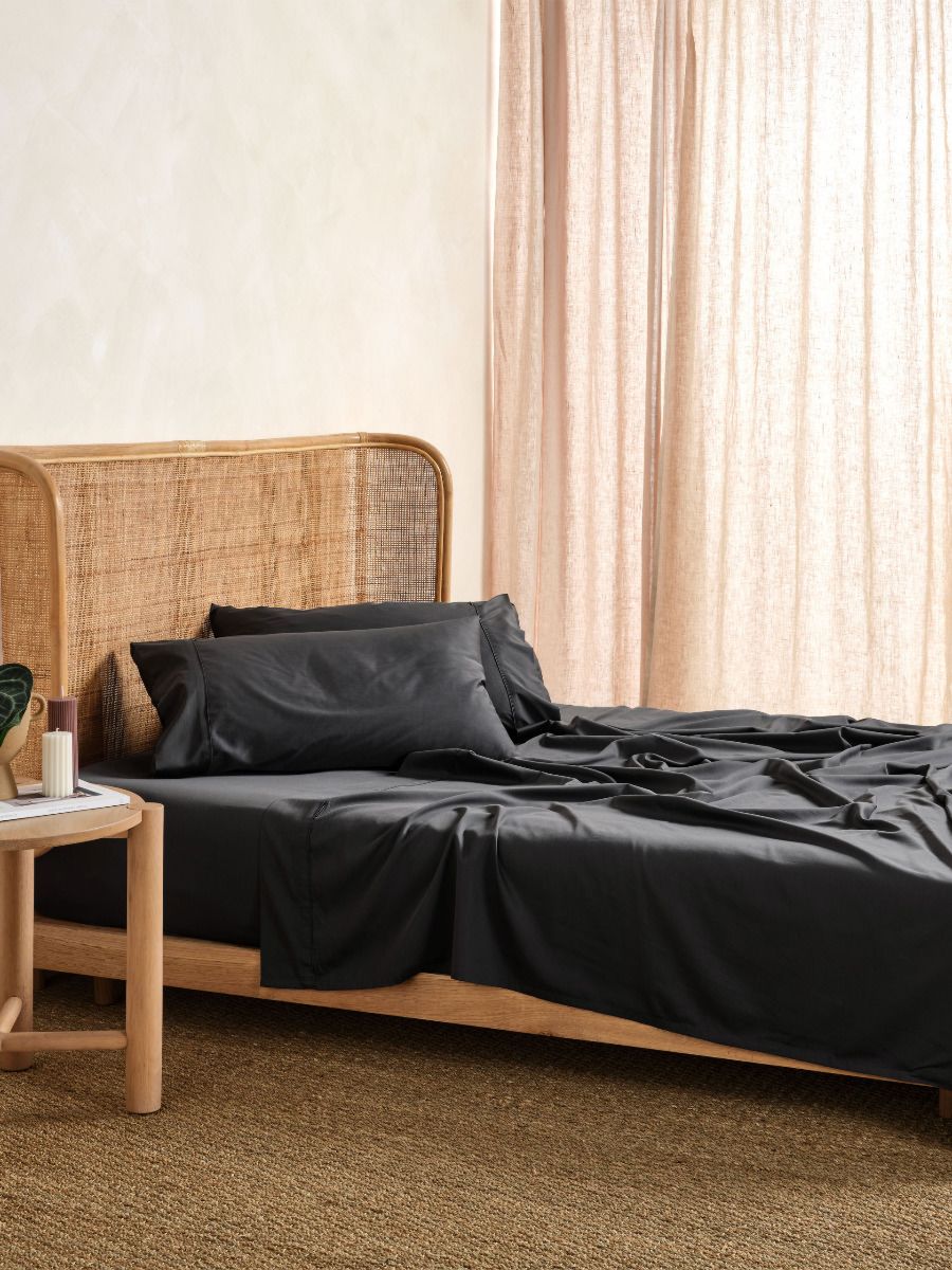 Nara Charcoal Bamboo Cotton 400TC Sheet Set