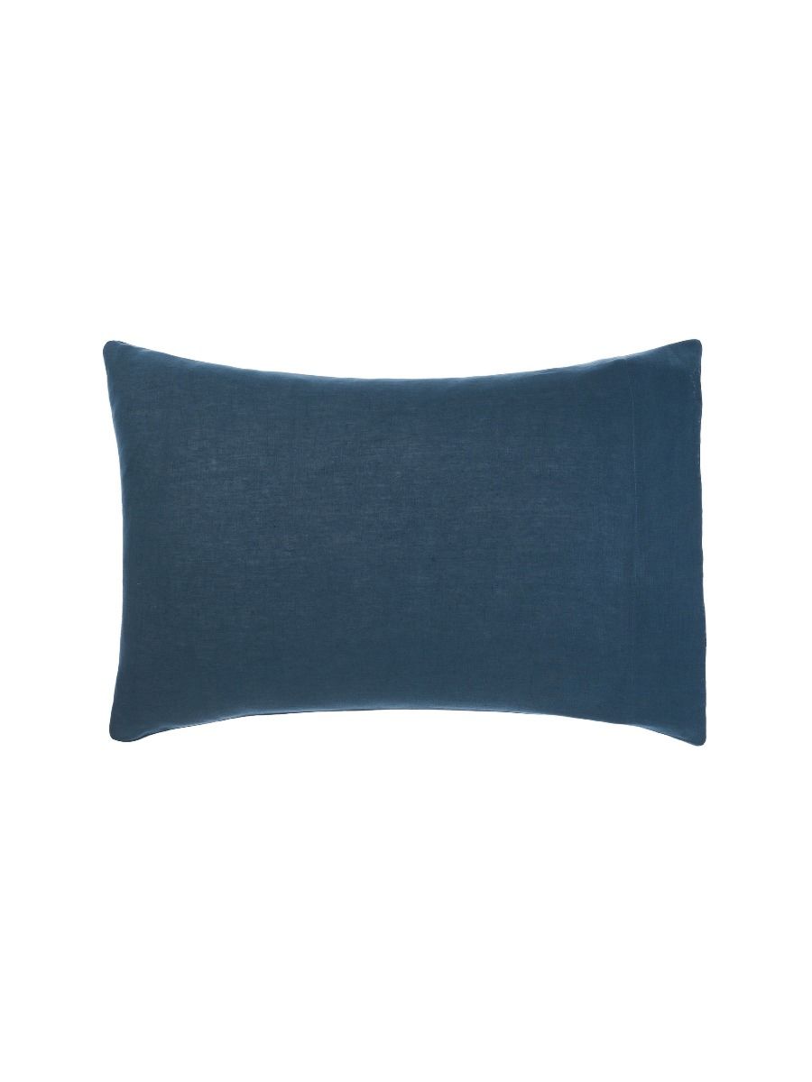 Nimes Navy Linen Standard Pillowcase