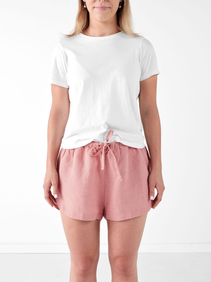 Nimes Rosette Linen Shorts