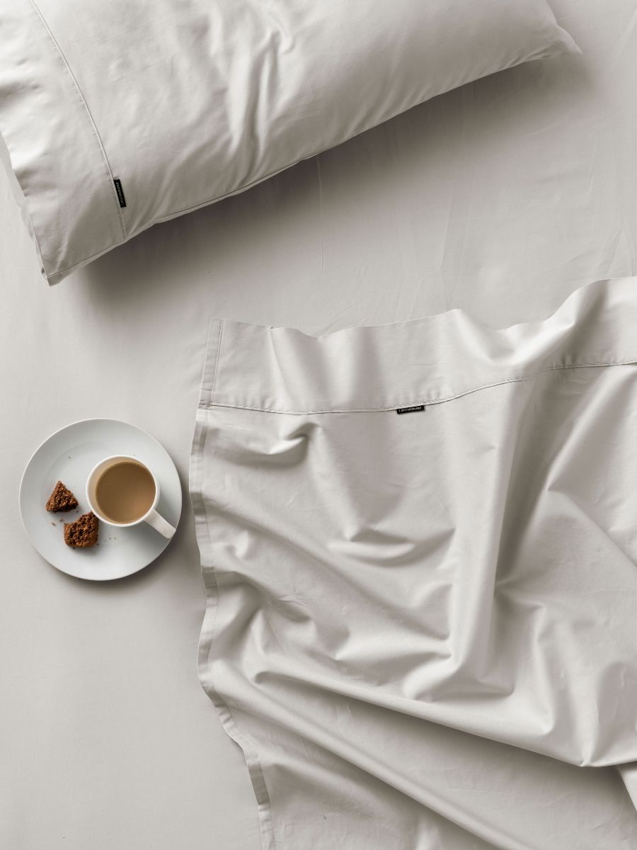 300TC Grey Cotton Percale Sheet Set