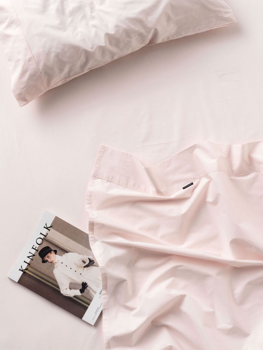 300TC Pink Cotton Percale Sheet Set