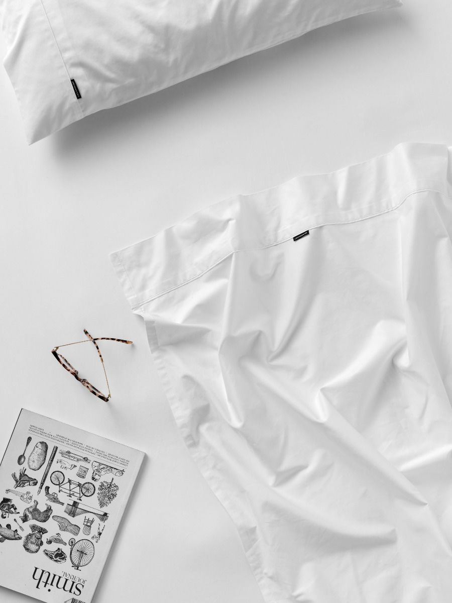 300TC White Cotton Percale Sheet Set