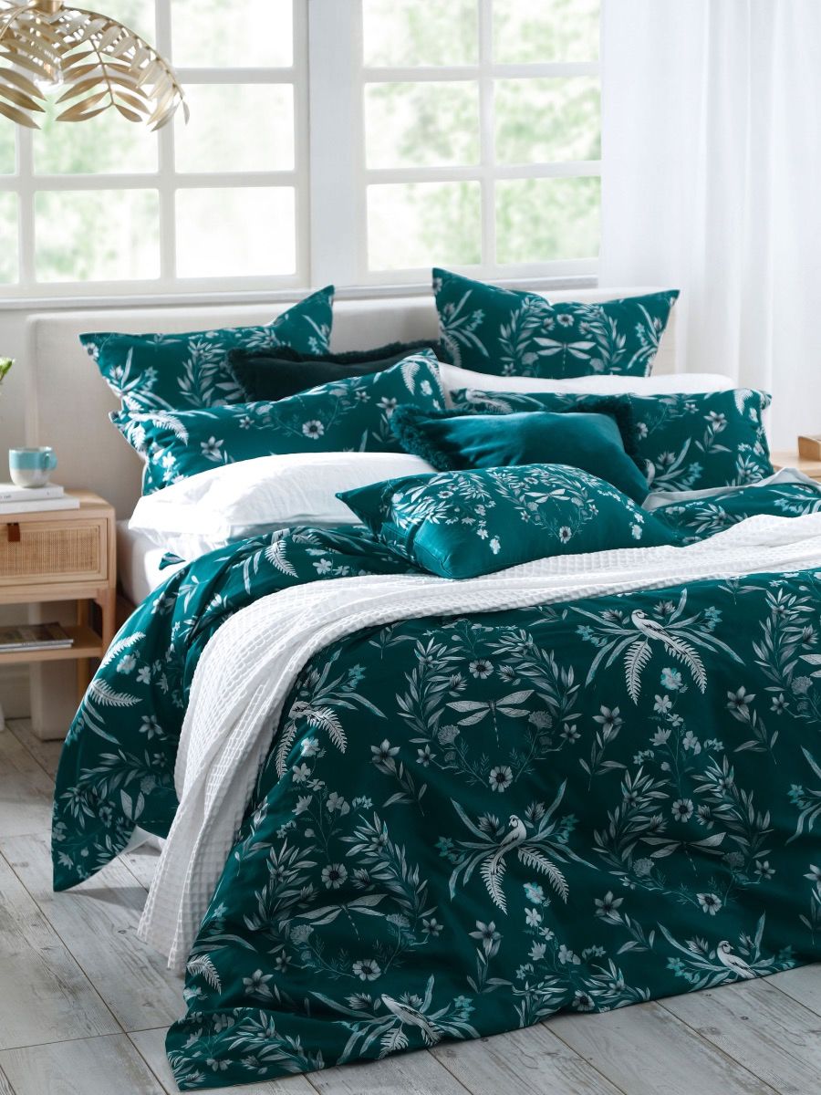 Jardin Teal Quilt Cover Set