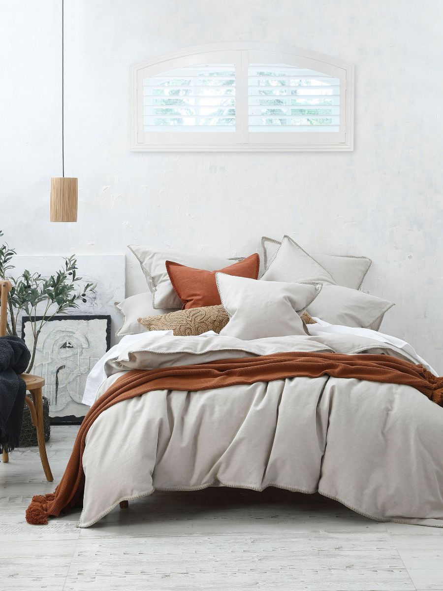 Stitch Pumice Quilt Cover Set