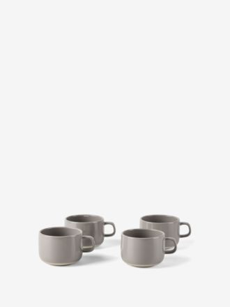 Lucie Taupe 4-Piece Mug Set