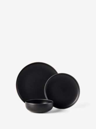 Mikkie Black 12-Piece Dinner Set
